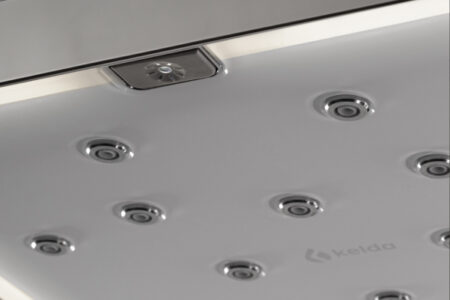 Close up of the BubbleSpa showerhead nozzles